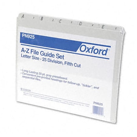 Esselte Pendaflex Recycled Top Tab File Guides Alpha 1/5 Tab Pressboard Letter 25/Set ES32329